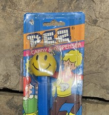Pez Happy Face Dispenser. Blue Stem. Vintage. New. Almost Sealed picture