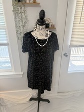 Harley Davidson Ralph Marlin Black Floral Print Short Sleeve mini dress, Size XL picture