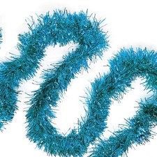 Allgala Tinsel Garland 50ft Turquoise Metallic Foil Holiday Tree Decor Home picture