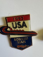 1992 USA Bobsled Team Pin Kellogg Sponsored Gold Tone picture