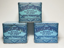 3 VTG Edgeworth Extra High Grade Sliced Pipe Tobacco Large Advertising Tins 4” picture