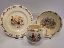 Vintage Royal Doulton Bunnykins 3 Pc. Cereal Bowl, Plate, Mug Bone China picture
