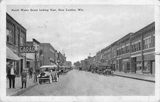 Postcard WI: North Water Street, New London, Wisconsin WB Posted 1920 picture