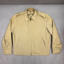 Vintage US Military Jacket Mens Large XL Beige Windbreaker Deck Crewman Distress picture