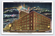 c1938 Eastman Kodak Office Building at Night Postcard Rochester NY Tallest picture
