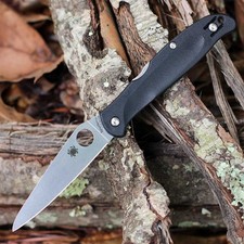 SPYDERCO CHARISMA LOCKBACK FOLDING KNIFE CTS-BD1N STAINLESS BLACK FRN C259PBK picture