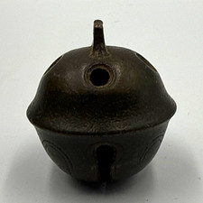 Vintage Cast Iron Crotal Sleigh Bell Antique Style Giant Jingle Bell picture