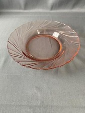 Vintage Arcoroc Pink French Glass Shallow Bowl Made in France jl picture