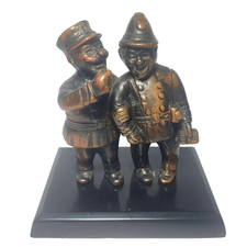 Antique L'Entente Cordiale Bronze Figure Car Mascot - French Gendarme & British picture