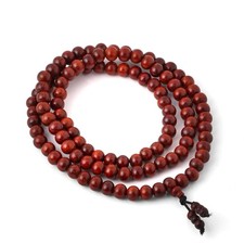 8MM Original Red Sandalwood Mala Beads 108 Pcs Natural Wood Round Beads picture