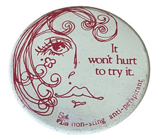 Soft & Dri Anti Perspirant vintage pinback 