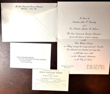 1963 John F Kennedy Austin Texas Welcome Dinner Invitation package picture