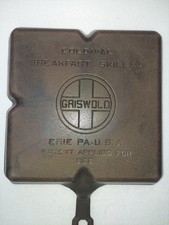 Griswold Colonial Breakfast Skillet 666 Erie PA Large Block Logo Cast Iron picture