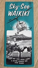 WAIKIKI HELICOPTER TOUR c1950s Vintage Brochure Bell 47 Inter Island Air Hawaii picture