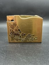 Elgin American Floral Engraved Gold Tone Pocket Lighter with Pouch picture