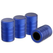Ckauto Tire Valve Stem Caps Blue 4 Pcs/Pack Anodized Aluminum Tire Valve Cap picture