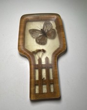Vintage Gamut Designs Bamboo Wood Lucite Butterfly Floral Spoon Rest   picture