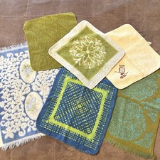 VTG Lot of 6 Mod MCM Fieldcrest Cannon Sears Bathroom Decor 70s Washcloth lot picture