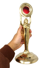 High Polished Brass Angel Monstrance with Felt Bottom 10 1/4 Inches picture