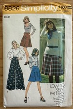 Simplicity Pattern 6626 Misses’ Skirt & Pantskirt In 2-Lengths Size 14 Uncut FF picture