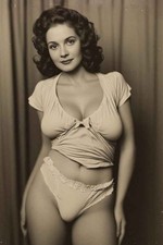 Vintage  Pin-Up Risque Lady 4x6 Photo picture