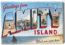 Jaws Greetings From Amity Island Horror Movie 2x3 MAGNET  Retro picture