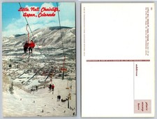 Vtg Little Nell Chairlift Aspen Colorado Ski Resort Mirro-Krome Postcard picture