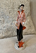 Art Deco 1920s Porcelain Lady w Scottie Dog Figurine *Barbara Streisand* Estate picture