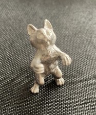 Vtg Miniature Pewter Cat Kitten Figurine 1.25” Standing Playing Kitty picture