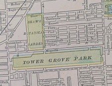 Vintage 1895 ST LOUIS MISSOURI Map 14