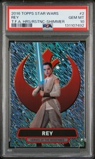 Rey 2016 Star Wars The Force Awakens Chrome Shimmer Refractor /50 PSA 10 #2 picture