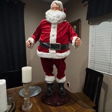 Gemmy Life Size Animated Singing Dancing Christmas Karaoke Santa 4 ft. Tall. picture