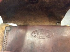 VERY RARE SADDLE BAGS MAKER MARKED A. W. BRILL AUSTIN, TEXAS LEATHER COWBOY BAGS picture