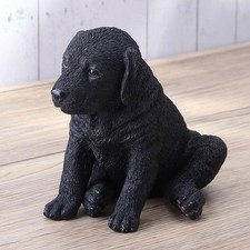 Polystone Black Labrador Retriever Puppy Sitting Home Decorative Figurine picture