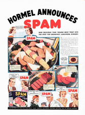 Hormel Spam Canned Meat Sandwiches Vintage 1938 Magazine Print Ad + Bonus A&P Ad picture