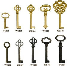 10PCS Universal Skeleton Keys For Vintage Antique Furniture Old Style Cabinets picture