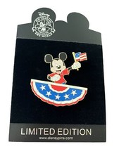 LE125 Disney Shopping Mickey Mouse Americana Patriotic Flag RARE 2010 Pin picture