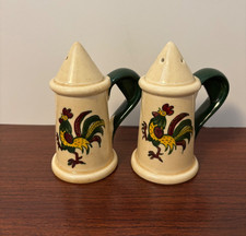 Vintage California Provincial  Poppytrail Metlox Rooster Salt and Pepper Shakers picture