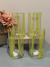 Set of 4 Murano Alessandro Coppola Yellow 5.75” Indented Glasses picture