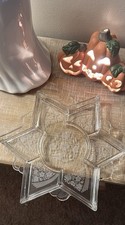 Heisey #1466 Star Five Part Relish With Normandie Etch picture