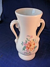 ANTIQUE TWO HANDLED VASE BY ROYAL COPLEY - FLORAL DESIGN picture