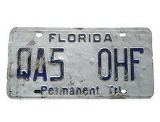 VTG Florida Permanent Trailer License Plate QA5 0HF picture