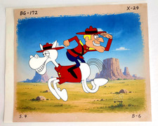 DUDLEY DO-RIGHT AND HORSE HAND PAINTED JAY WARD 1988 SCENE ANIMATION CEL picture