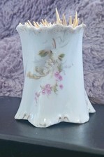 Antique Handpainted Toothpick Holder Versailles Germany Porcelain Floral Design picture