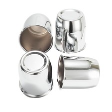 4Pcs 3.19 in Stainless Steel Wheel Center Caps Chrome Push Through Design - F... picture