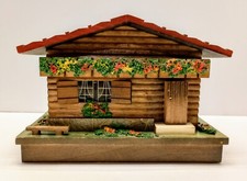 Vintage Sankyo Wooden Swiss Chalet Music Box Japan Jewelry Austrian Swiss Alpine picture