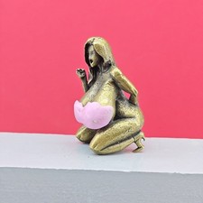 45mm Yellow Copper Girl Big Ass Beauty Body Big Plump Bust Sexy Statue Ornament picture