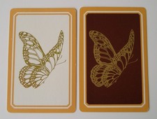 2 Vtg Butterfly Single Swap Playing Cards Great for Collecting Scrapbooking Art picture