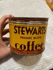 VTG Stewarts Private Blend Coffee Metal Can 1 Pound (read) picture