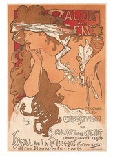 Alphonse Mucha Salon des Cent 1896 Art Nouveau Paris Exhibition Postcard picture